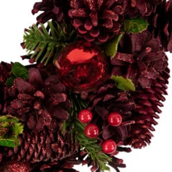 Northlight Red Pinecone, Berry And Ornament Christmas Wreath, 13.5-Inch, Unlit 7 Northlight Red Pinecone, Berry And Ornament Christmas Wreath, 13.5-Inch, Unlit -Winter Decor Store northlight sh94263 3 31493.1709320720