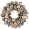 Northlight Glittered Pine And Burlap Bows Artificial Christmas Wreath - 13.75" - Unlit