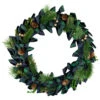 Northlight Blue And Green Plaid Bow Artificial Pine Christmas Wreath, 17.75-Inch, Unlit