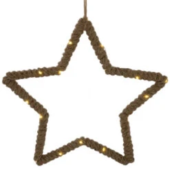 Northlight Lighted Jute Wrapped Star Silhouette Christmas Hanging Decoration - 11.5" -Winter Decor Store northlight sh96120 04 54099.1723165687