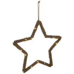 Northlight Lighted Jute Wrapped Star Silhouette Christmas Hanging Decoration - 11.5" -Winter Decor Store northlight sh96120 05 97187.1723165685