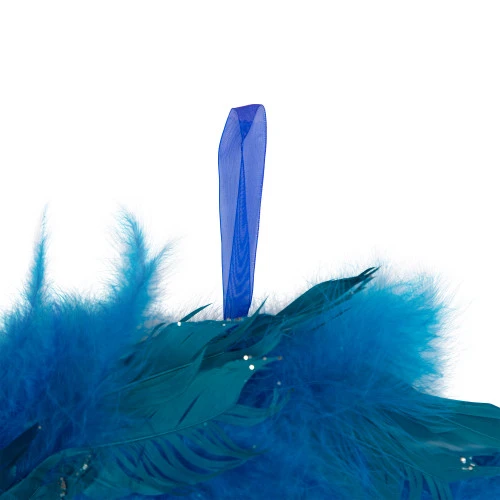 Northlight Two-Tone Feathers Glittered Christmas Wreath - 14.5" - Unlit - Turquoise 4 Northlight Two-Tone Feathers Glittered Christmas Wreath - 14.5" - Unlit - Turquoise - Image 4