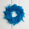 Northlight Two-Tone Feathers Glittered Christmas Wreath - 14.5" - Unlit - Turquoise