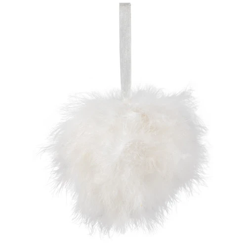 Northlight Wispy Feather Christmas Ball Ornament - 6" - White 2 Northlight Wispy Feather Christmas Ball Ornament - 6" - White - Image 2