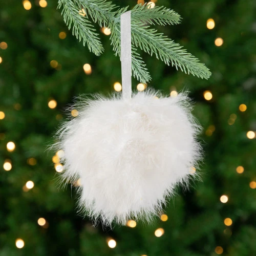 Northlight Wispy Feather Christmas Ball Ornament - 6" - White 1 Northlight Wispy Feather Christmas Ball Ornament - 6" - White
