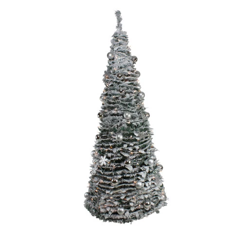 Northlight 6' Pre-Lit Flocked Pre-Decorated Pop-Up Artificial Christmas Tree 1 Northlight 6' Pre-Lit Flocked Pre-Decorated Pop-Up Artificial Christmas Tree