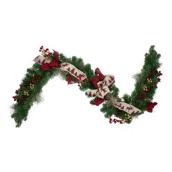 Northlight 6' X 12" Bows And Berries Artificial Christmas Garland - Unlit
