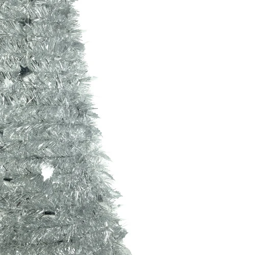 Northlight 4' Silver Tinsel Pop-Up Artificial Christmas Tree, Unlit 4 Northlight 4' Silver Tinsel Pop-Up Artificial Christmas Tree, Unlit - Image 4