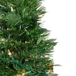 Northlight 6' Pre-Lit Green Holly Leaf Pop-Up Artificial Christmas Tree - Clear Lights -Winter Decor Store northlight sm92148 2 43807.1647998797