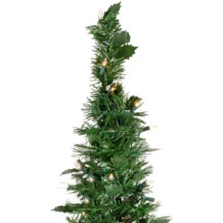 Northlight 6' Pre-Lit Green Holly Leaf Pop-Up Artificial Christmas Tree - Clear Lights -Winter Decor Store northlight sm92148 3 62662.1647998797