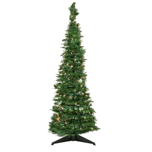 Northlight 4' Pre-Lit Green Tinsel Pop-Up Artificial Christmas Tree, Clear Lights 1 Northlight 4' Pre-Lit Green Tinsel Pop-Up Artificial Christmas Tree, Clear Lights