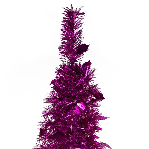 Northlight 4' Pink Tinsel Pop-Up Artificial Christmas Tree, Unlit 5 Northlight 4' Pink Tinsel Pop-Up Artificial Christmas Tree, Unlit - Image 5