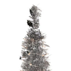 Northlight 6' Pre-Lit Silver Tinsel Pop-Up Artificial Christmas Tree - Clear Lights -Winter Decor Store northlight sm92156 3 47344.1647999107