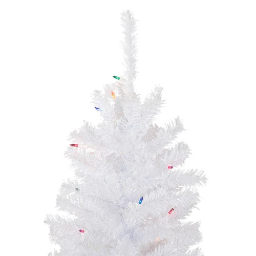 Northlight 4' Pre-Lit Woodbury White Pine Slim Artificial Christmas Tree, Multi Lights 5 Northlight 4' Pre-Lit Woodbury White Pine Slim Artificial Christmas Tree, Multi Lights - Image 5