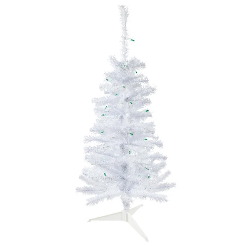 Northlight 3' Pre-Lit Woodbury White Pine Slim Artificial Christmas Tree, Green Lights 1 Northlight 3' Pre-Lit Woodbury White Pine Slim Artificial Christmas Tree, Green Lights