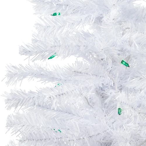 Northlight 3' Pre-Lit Woodbury White Pine Slim Artificial Christmas Tree, Green Lights 2 Northlight 3' Pre-Lit Woodbury White Pine Slim Artificial Christmas Tree, Green Lights - Image 2