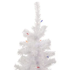 Northlight 3' Pre-Lit Woodbury White Pine Slim Artificial Christmas Tree, Multi Lights -Winter Decor Store northlight sm92883 2 06038.1655920604