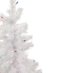 Northlight 3' Pre-Lit Woodbury White Pine Slim Artificial Christmas Tree, Multi Lights -Winter Decor Store northlight sm92883 3 01734.1655920605