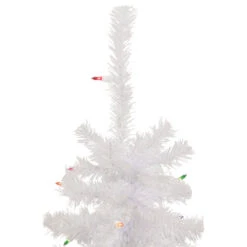 Northlight 2' Lighted Woodbury White Pine Slim Artificial Christmas Tree, Multi Lights -Winter Decor Store northlight sm92886 2 38612.1656004930