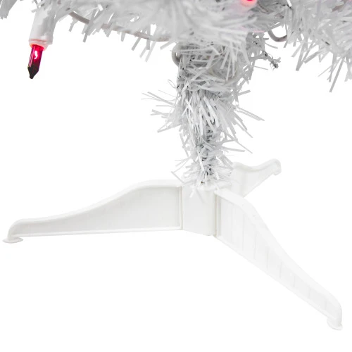 Northlight 2' Pre-Lit Woodbury White Pine Slim Artificial Christmas Tree, Pink Lights 4 Northlight 2' Pre-Lit Woodbury White Pine Slim Artificial Christmas Tree, Pink Lights - Image 4