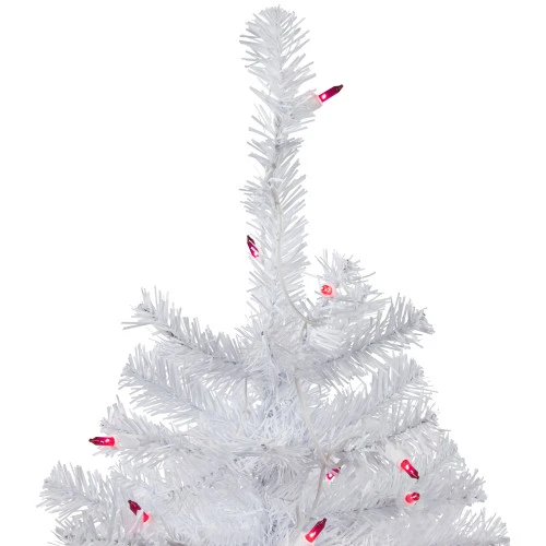 Northlight 2' Pre-Lit Woodbury White Pine Slim Artificial Christmas Tree, Pink Lights 2 Northlight 2' Pre-Lit Woodbury White Pine Slim Artificial Christmas Tree, Pink Lights - Image 2