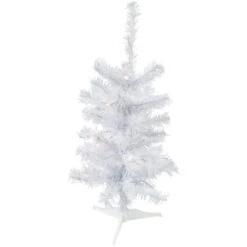 Northlight 2' Pre-Lit Woodbury White Pine Slim Artificial Christmas Tree, Clear Lights