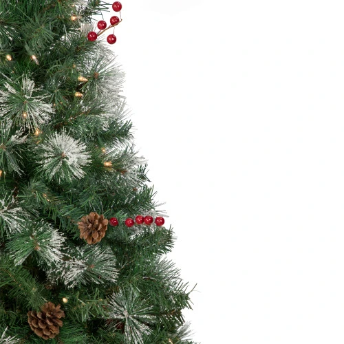 4' Pre-Lit Frosted Carolina Berry Spruce Artificial Christmas Tree, Clear Lights 4 4' Pre-Lit Frosted Carolina Berry Spruce Artificial Christmas Tree, Clear Lights - Image 4