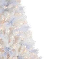 6.5' Pre-Lit Seneca White Spruce Artificial Christmas Tree, Dual Function LED Lights -Winter Decor Store northlight sm92912 warmwhite 2 94126.1659124016