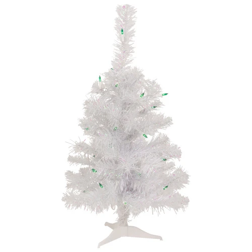 Northlight 2' Lighted Rockport White Pine Artificial Christmas Tree, Green Lights 1 Northlight 2' Lighted Rockport White Pine Artificial Christmas Tree, Green Lights