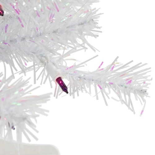 Northlight 2' Pre-lit Rockport White Pine Artificial Christmas Tree, Purple Lights 2 Northlight 2' Pre-lit Rockport White Pine Artificial Christmas Tree, Purple Lights - Image 2