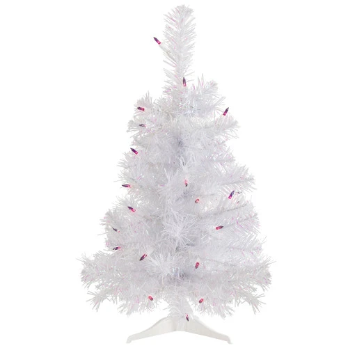 Northlight 2' Pre-lit Rockport White Pine Artificial Christmas Tree, Purple Lights 1 Northlight 2' Pre-lit Rockport White Pine Artificial Christmas Tree, Purple Lights