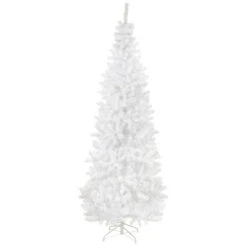 Northlight 6.5' White Georgian Pine Slim Artificial Christmas Tree, Unlit