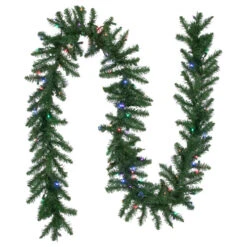 Northlight 9' X 12" Pre-Lit Winona Fir Artificial Christmas Garland, Multi LED Lights