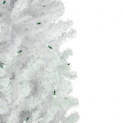 Northlight 6.5' Pre-Lit Woodbury White Pine Pencil Artificial Christmas Tree, Green Lights -Winter Decor Store northlight sm93087 2 44116.1645663897