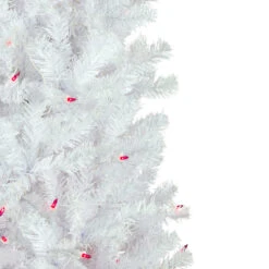 Northlight 6.5' Pre-Lit Woodbury White Pine Pencil Artificial Christmas Tree, Pink Lights -Winter Decor Store northlight sm93088 2 91785.1645663898