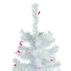 Northlight 6.5' Pre-Lit Woodbury White Pine Pencil Artificial Christmas Tree, Pink Lights -Winter Decor Store northlight sm93088 4updated 43187.1639003876