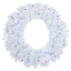 Northlight Pre-Lit Woodbury White Pine Artificial Christmas Wreath, 24-Inch, Blue Lights