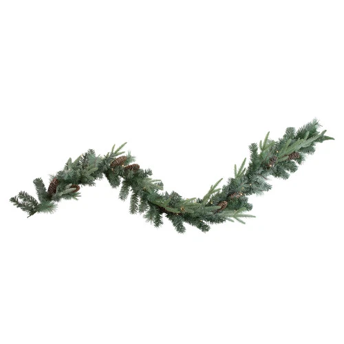 Northlight Pre-Lit Battery Operated Decorated Mixed Pine Christmas Garland - 6' X 9" - LED Cool White Lights 1 Northlight Pre-Lit Battery Operated Decorated Mixed Pine Christmas Garland - 6' X 9" - LED Cool White Lights