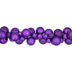 6' Purple 3-Finish Shatterproof Ball Christmas Garland -Winter Decor Store northlight sm93794 2 95709.1687874895