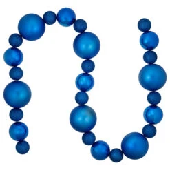 Northlight 6' Blue Shatterproof Ball 3-Finish Christmas Garland