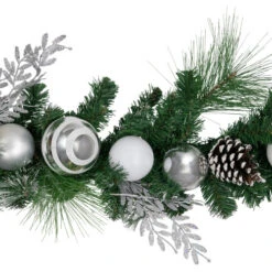 Northlight 6' Green Pine Needle Garland With Pinecones And Striped Christmas Ornaments, Unlit -Winter Decor Store northlight sm94093 2 45465.1680607688