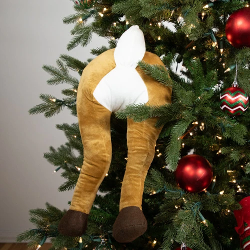 20" Plush Hanging Reindeer Legs Christmas Decoration 2 20" Plush Hanging Reindeer Legs Christmas Decoration - Image 2