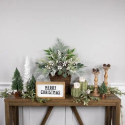 Berries And Pinecones Frosted Artificial Christmas Decoration - 28" -Winter Decor Store northlight sm95358 styled 2 65956.1701105506