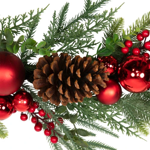 Northlight Mixed Foliage With Jingle Bells And Ornaments Artificial Christmas Garland - 6' X 8" - Unlit 4 Northlight Mixed Foliage With Jingle Bells And Ornaments Artificial Christmas Garland - 6' X 8" - Unlit - Image 4