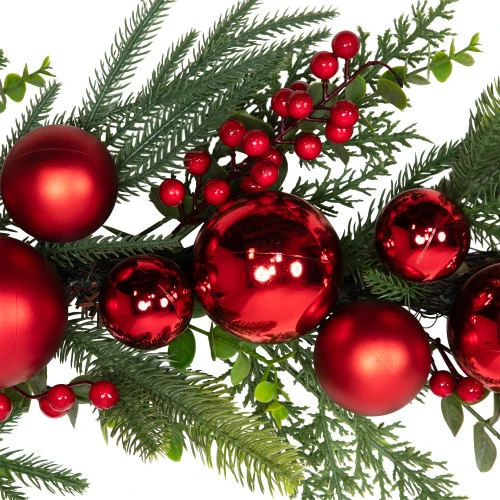 Northlight Mixed Foliage With Jingle Bells And Ornaments Artificial Christmas Garland - 6' X 8" - Unlit 5 Northlight Mixed Foliage With Jingle Bells And Ornaments Artificial Christmas Garland - 6' X 8" - Unlit - Image 5