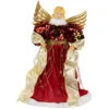 Northlight Metallic And Sequin Angel Christmas Tree Topper - 12" - Red And Gold - Unlit