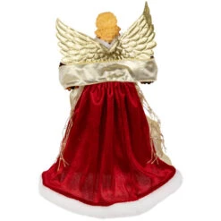 Northlight Metallic And Sequin Angel Christmas Tree Topper - 12" - Red And Gold - Unlit -Winter Decor Store northlight tj99308 04 85851.1693584224