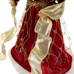 Northlight Metallic And Sequin Angel Christmas Tree Topper - 12" - Red And Gold - Unlit -Winter Decor Store northlight tj99308 06 11091.1693584224