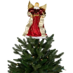 Northlight Metallic And Sequin Angel Christmas Tree Topper - 12" - Red And Gold - Unlit -Winter Decor Store northlight tj99308 on20tree 65926.1693668918