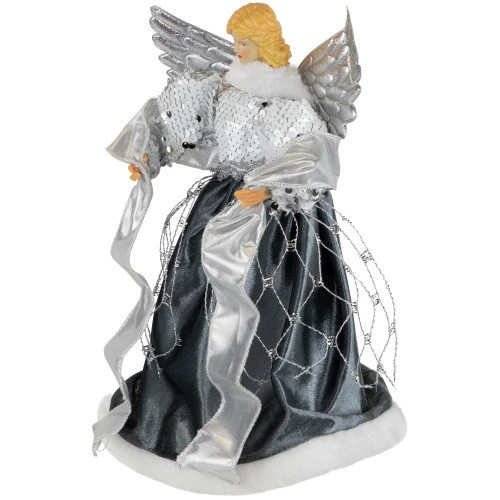 Northlight Sequined Angel With Wings Christmas Tree Topper Unlit - 12" 3 Northlight Sequined Angel With Wings Christmas Tree Topper Unlit - 12" - Image 3